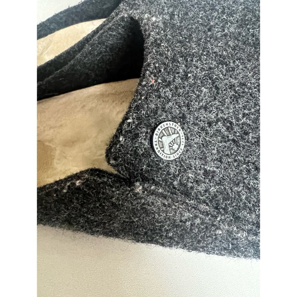 Birkenstock Zermatt Wool Charcoal Gray Mules Slippers 40 - Picture 4 of 12